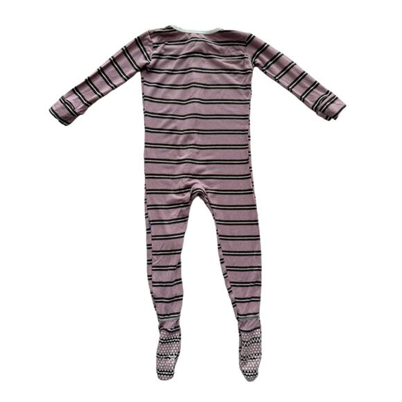 Kickee Pants Footie Sleeper In Elderberry Kenya Stripe - Picture 3 of 5